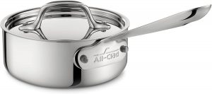 All-Clad Stainless Steel Tri-Ply Bonded Dishwasher Safe Sauce Pan with Lid 