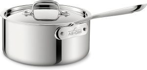 All-Clad Stainless Steel Tri-Ply Bonded Dishwasher Safe Sauce Pan with Lid
