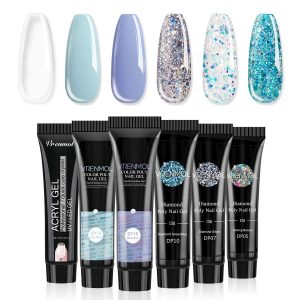 Best Nail Thickening Solution - Vrenmol Poly Nails Gel Nails Builder Enhancement Glitter Diamond Style Mix Extension UV Gel
