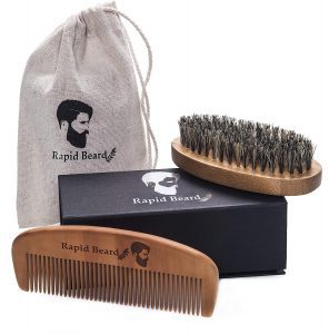 Beard Brush and Beard Comb kit for Men Grooming, Styling & Shaping